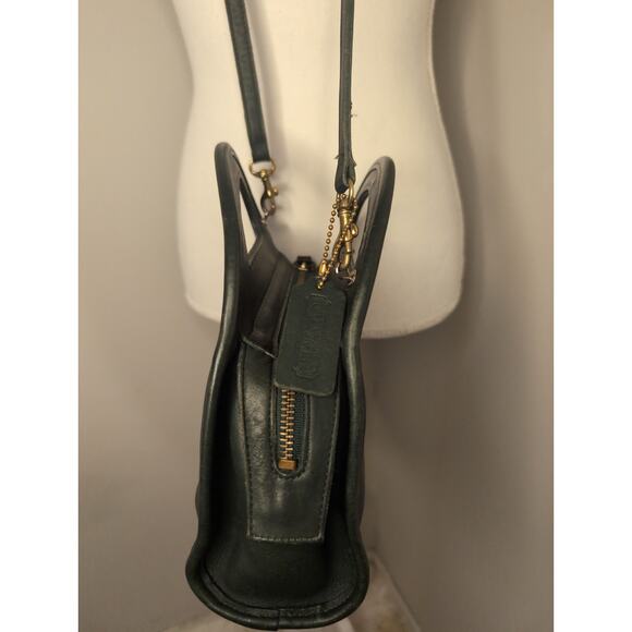 Coach VTG Carousel shoulder top handle bag 9942 Bottle Green leather US - Picture 5 of 15